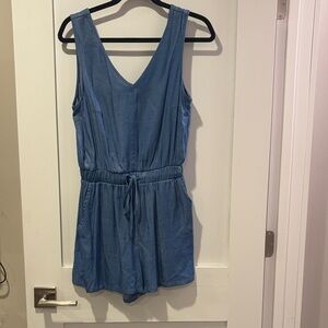 Blue Sleeveless Romper